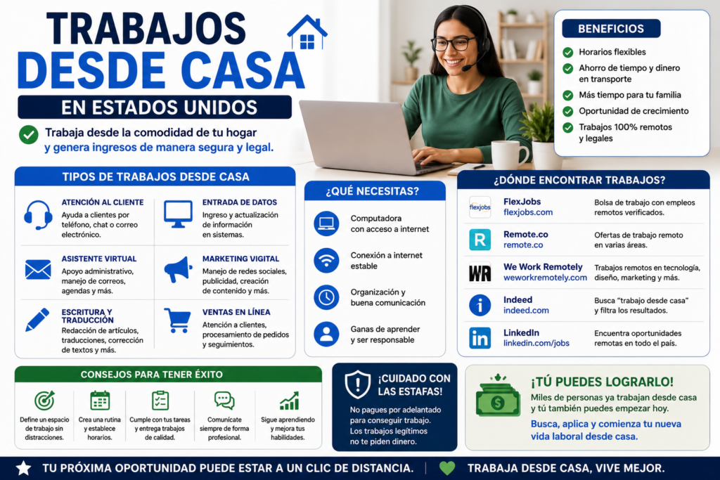 trabajos desde casa en Estados Unidos