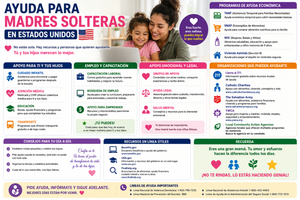 ayuda para madres solteras en Estados Unidos