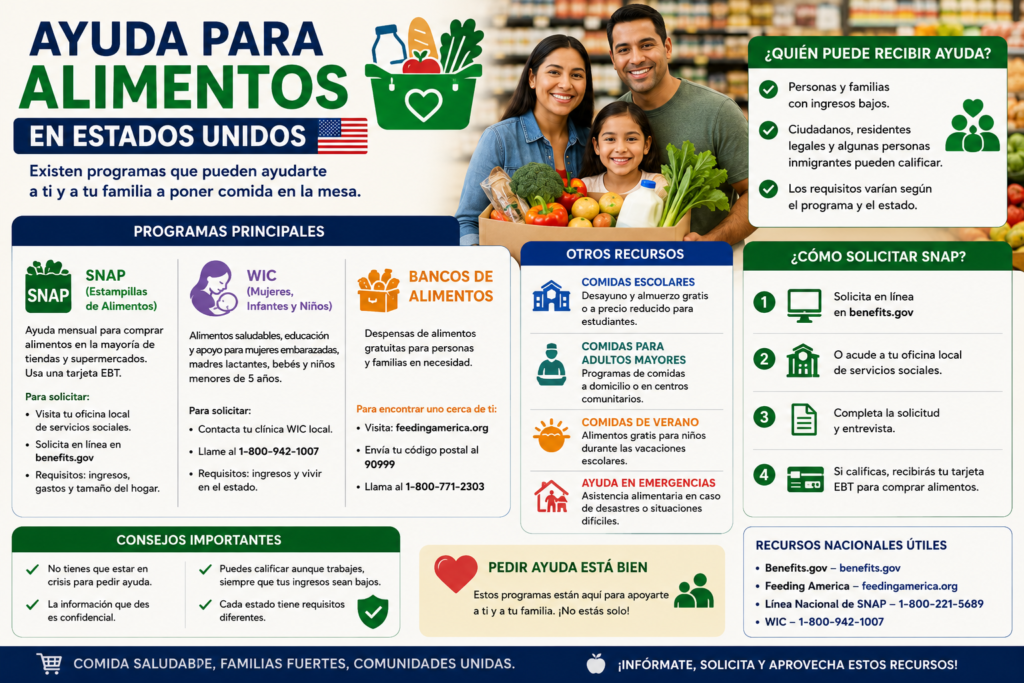 ayuda para alimentos en Estados Unidos